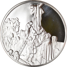 France, Medal, Peinture, Rembrandt, La Descente de Croix, MS(65-70), Silver