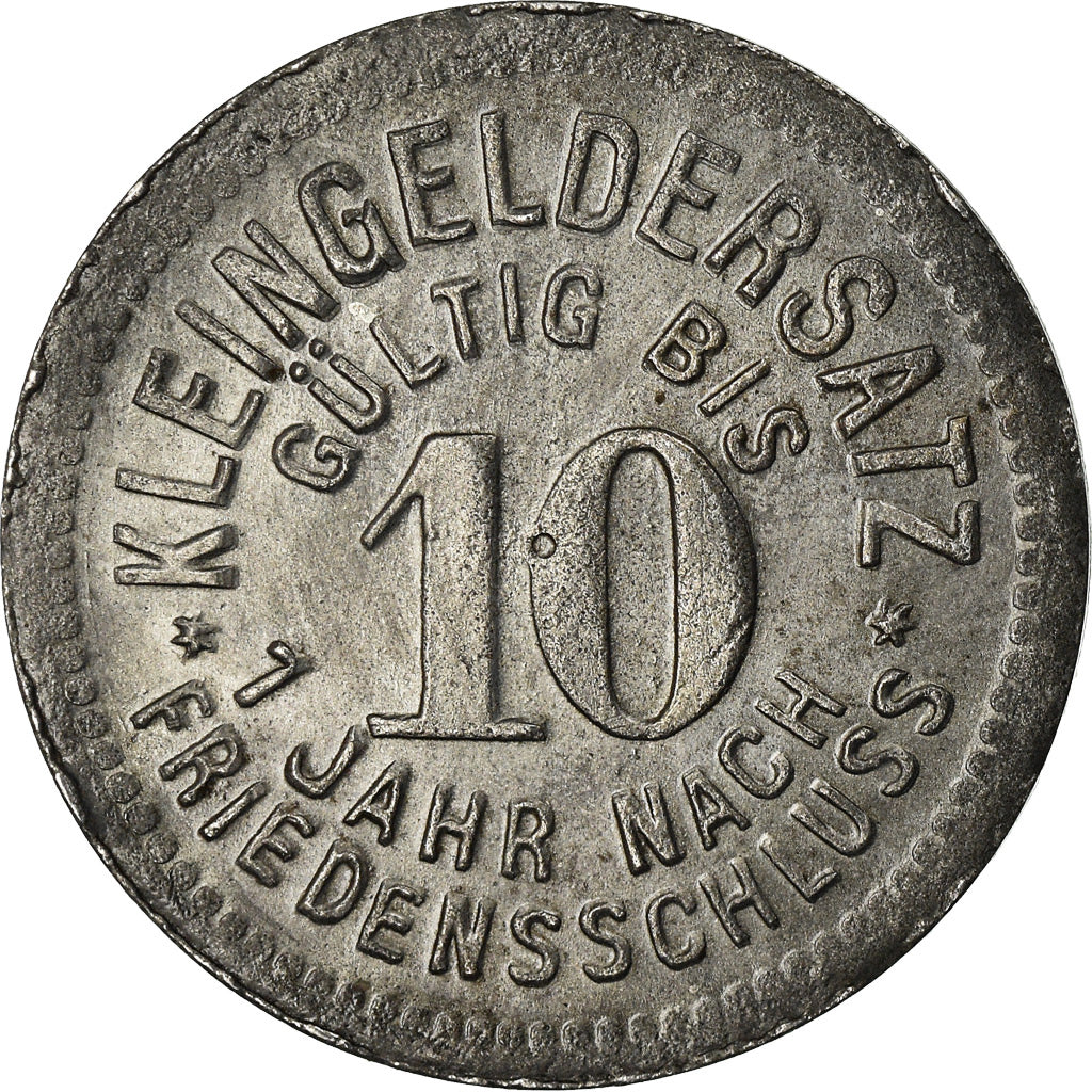Münze, Deutschland, Kleingeldersatz, Meuselwitz, 10 Pfennig, 1918, VZ, Iron