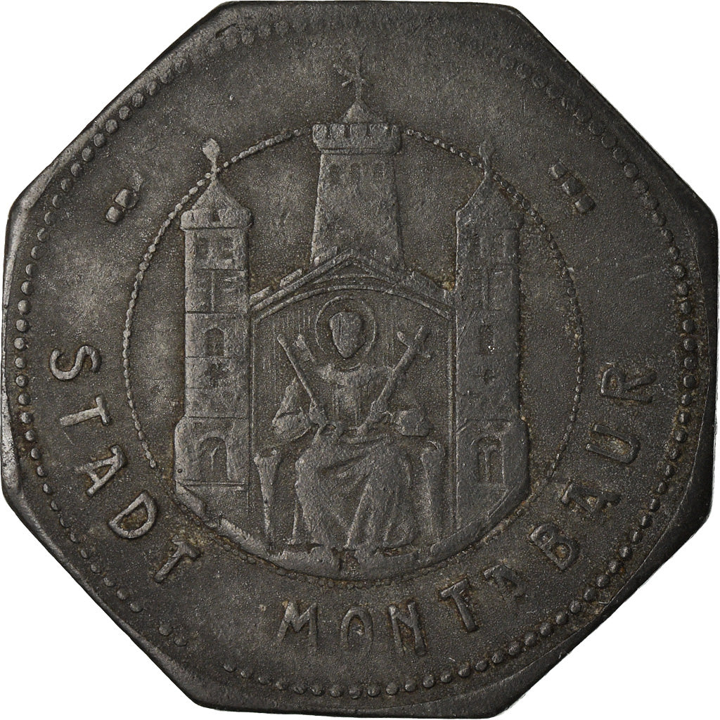 Coin, Germany, Kleingeldersatzmarke, Montabaur, 10 Pfennig, EF(40-45), Zinc