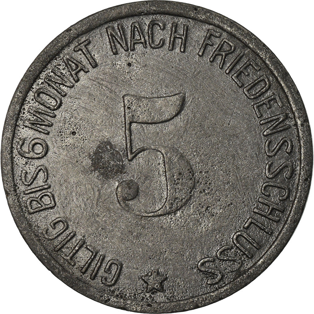 Moneta, Germania, Notgeld, Mühldorf-Neumarkt am Rott, 5 Pfennig, 1917, BB