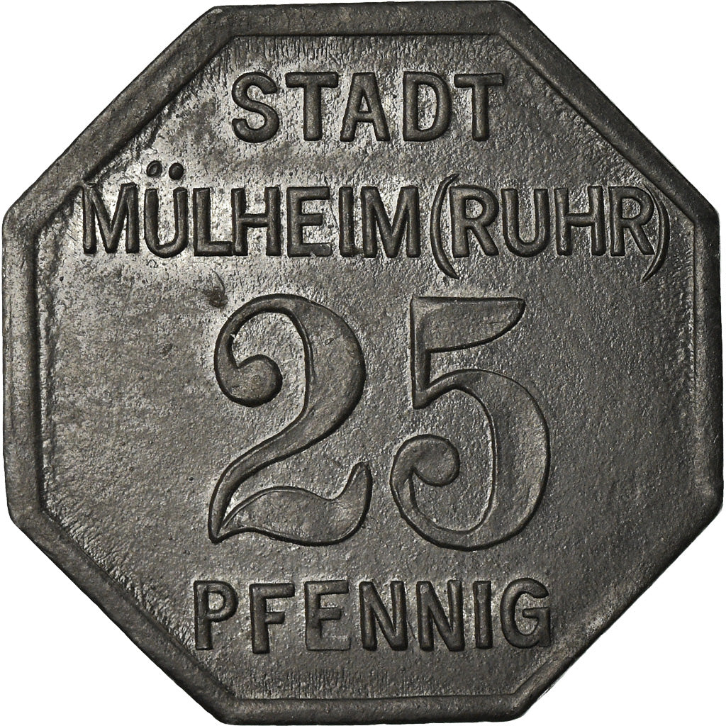 Coin, Germany, Kriegsgeld, Mülheim, 25 Pfennig, 1917, AU(50-53), Zinc