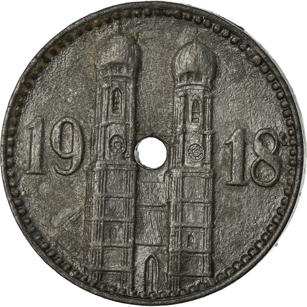 Moeda, Alemanha, Notgeld, München, 15 Pfennig, 1918, EF(40-45), Zinco