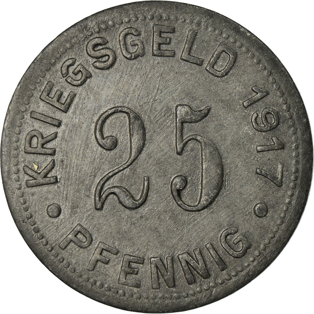 Coin, Germany, Kriegsgeld, Munster, 25 Pfennig, 1917, EF(40-45), Zinc