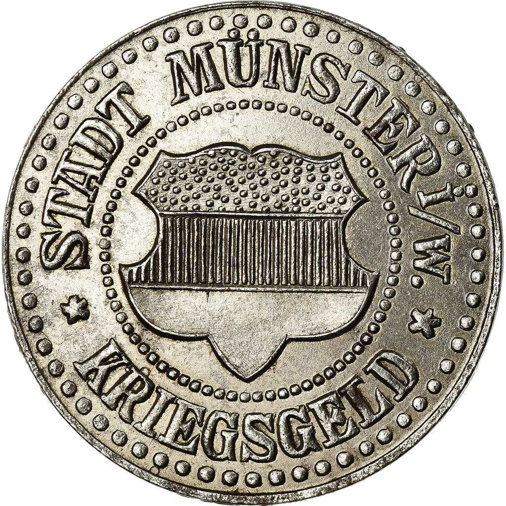 Coin, Germany, Kriegsgeld, Munster, 25 Pfennig, 1918, AU(55-58), Iron
