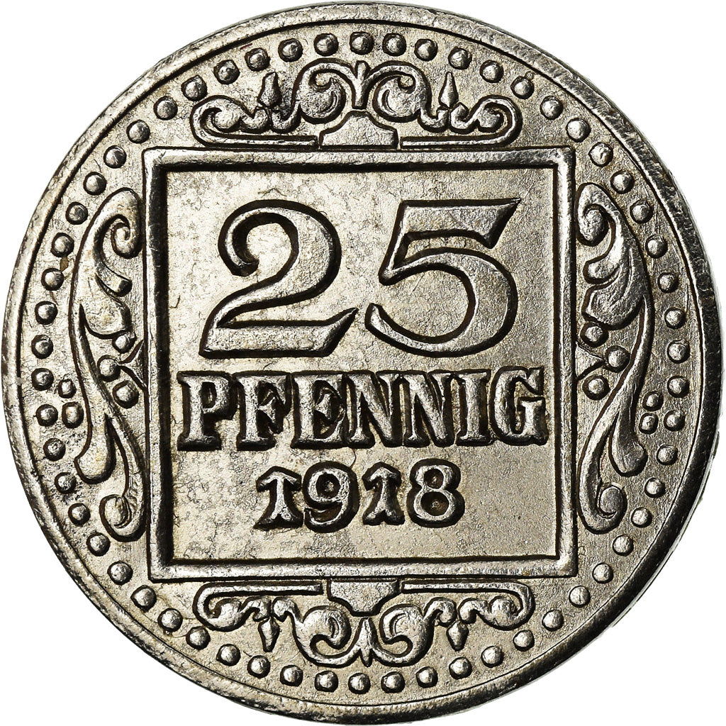 Coin, Germany, Kriegsgeld, Munster, 25 Pfennig, 1918, AU(55-58), Iron
