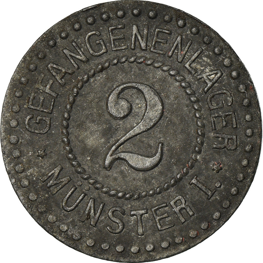Coin, Germany, Gefangenenlager, Munster, 2 Pfennig, AU(50-53), Zinc