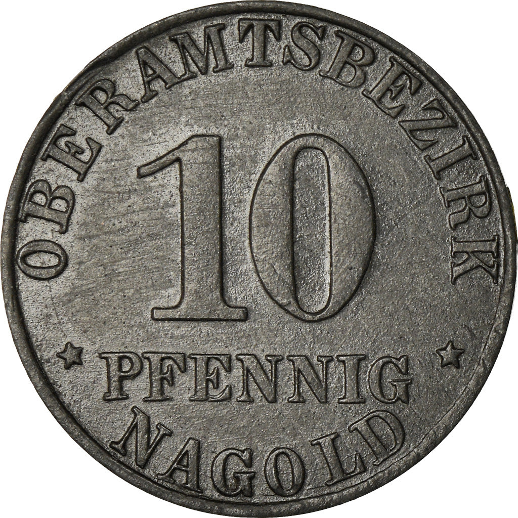 Coin, Germany, Notgeld, Nagold, 10 Pfennig, 1920, AU(55-58), Zinc