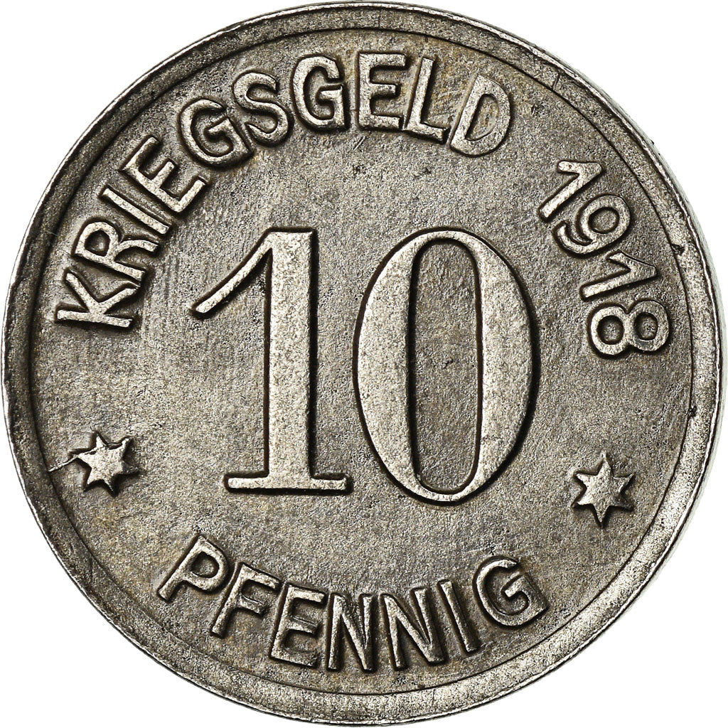 Coin, Germany, Kriegsgeld, Neheim, 10 Pfennig, 1918, AU(55-58), Iron