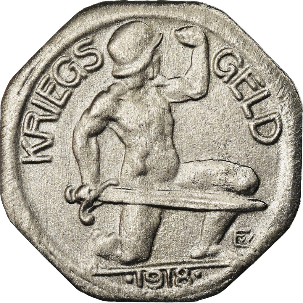 Moneta, Germania, Kriegsgeld, Neuenburg, 20 Pfennig, 1918, BB+, Ferro