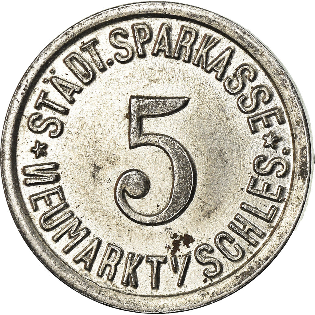 Coin, Germany, Sparmarke, Neumarkt, 5 Pfennig, 1919, AU(50-53), Iron