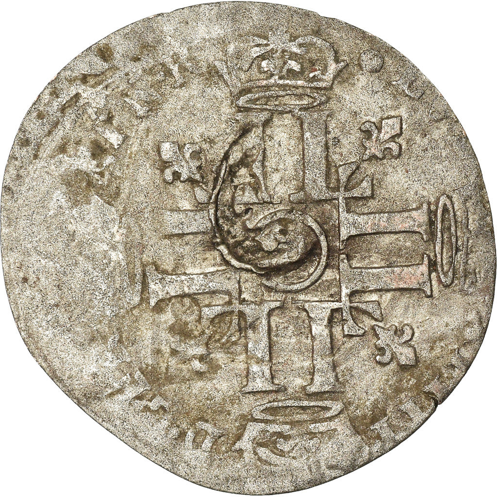 Moneta, Francia, Louis XIV, Quinzain aux 8 L, Uncertain date, Lyon, MB