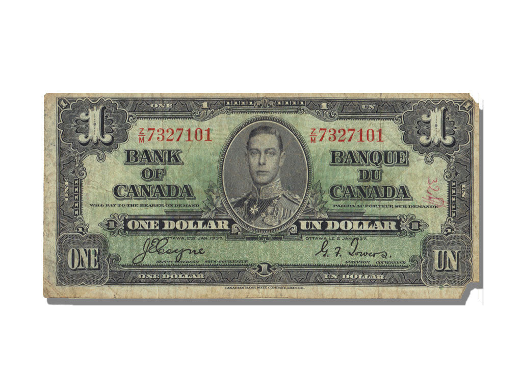 Banknote, Canada, 1 Dollar, 1937, 1937-01-02, KM:58e, F(12-15)