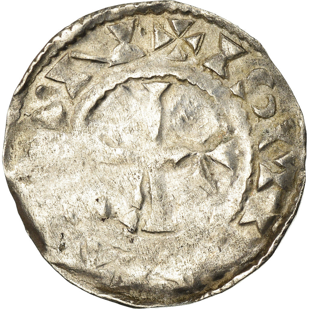 Moneta, Francia, Picardie, Foulques II, Denarius, 1031-58, Amiens, MB, Argento