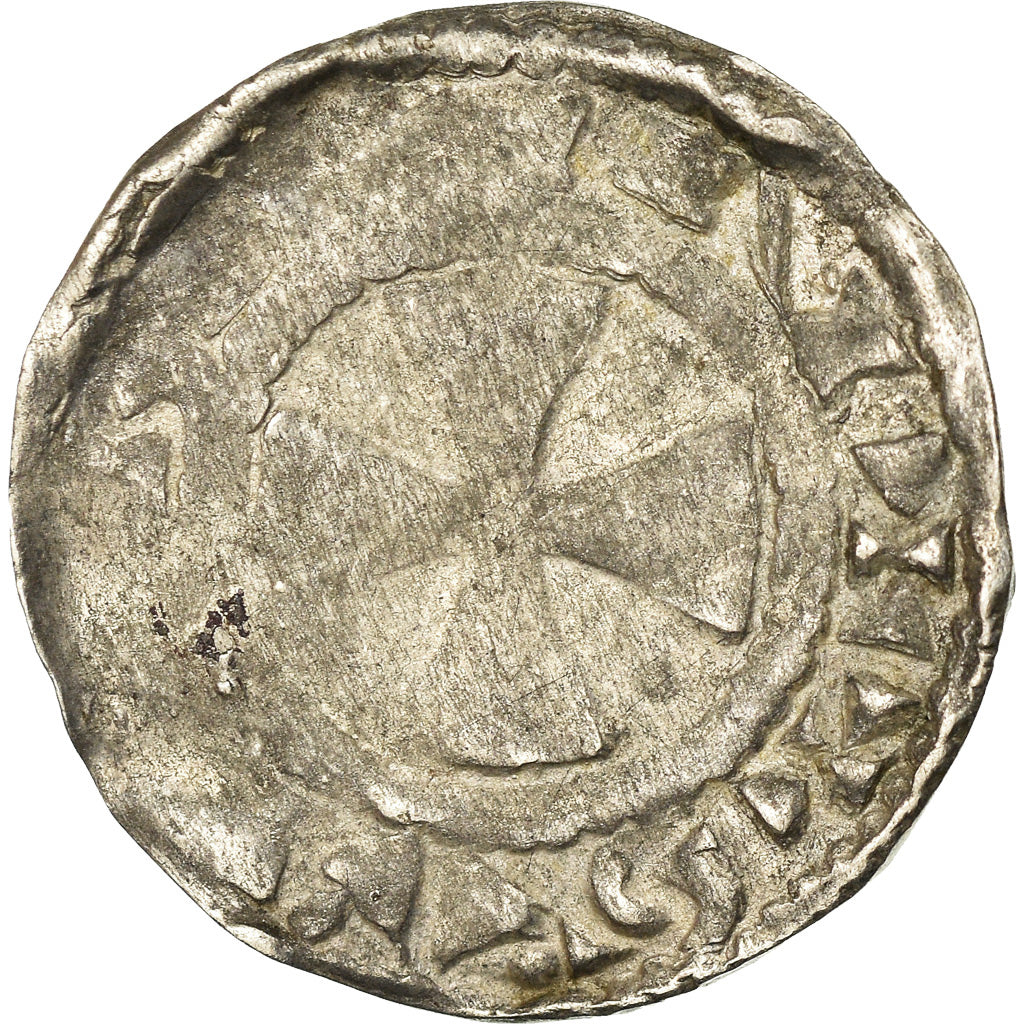 Moneta, Francia, Picardie, Foulques II, Denarius, 1031-58, Amiens, MB, Argento