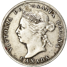 Coin, Canada, Victoria, 25 Cents, 1887, Plugged hole, VF(30-35), Silver, KM:5