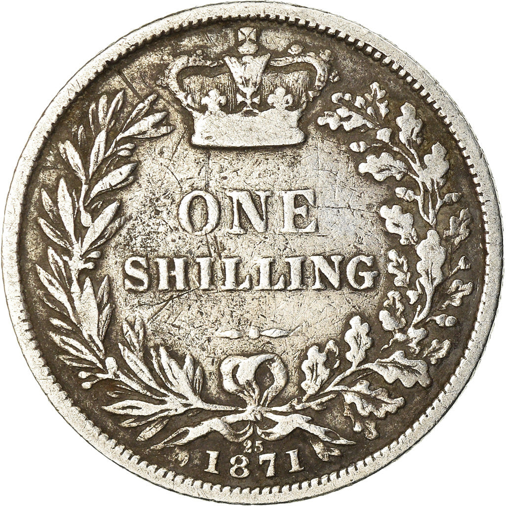 Coin, Great Britain, Victoria, Shilling, 1871, VF(20-25), Silver, KM:734.2