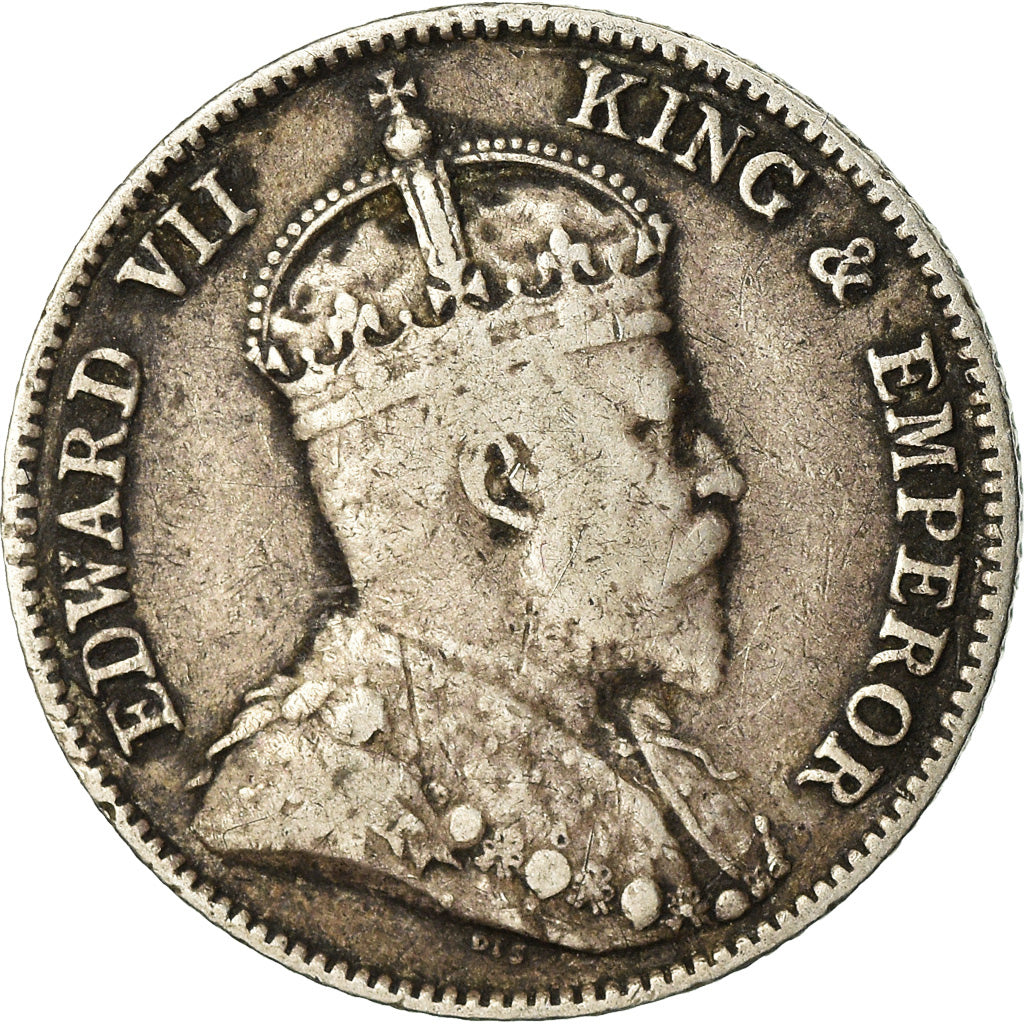 Coin, Hong Kong, Edward VII, 10 Cents, 1904, EF(40-45), Silver, KM:13