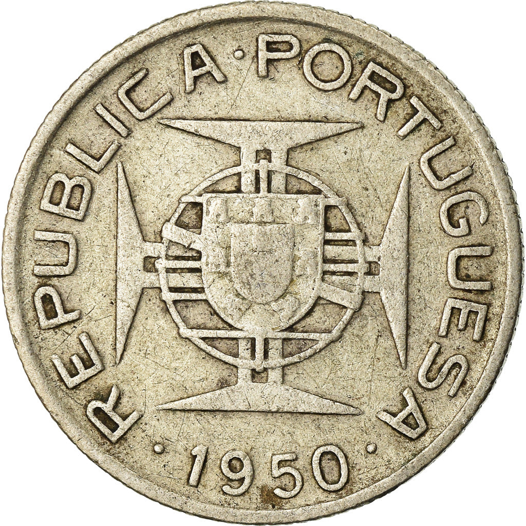 Coin, Mozambique, 2-1/2 Escudos, 1950, VF(30-35), Silver, KM:68