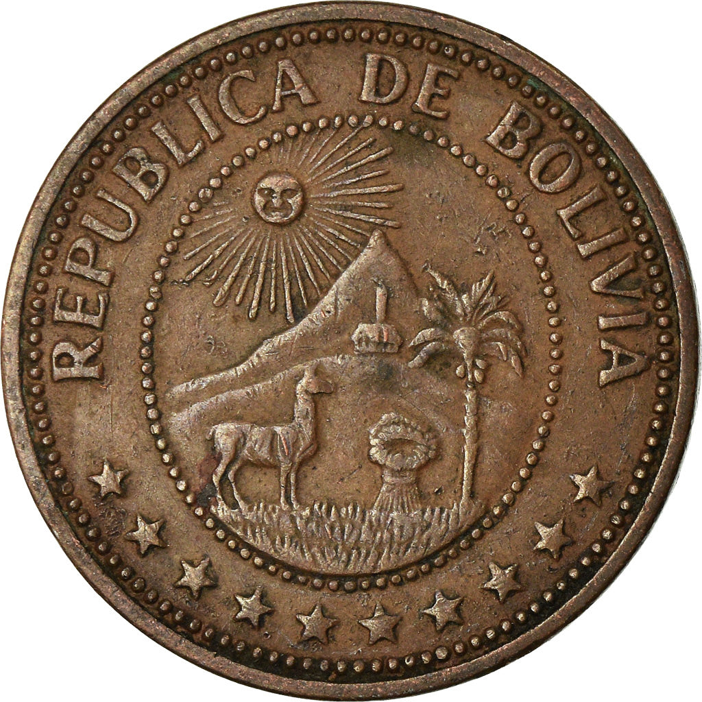 Coin, Bolivia, 10 Centavos, 1969, EF(40-45), Copper Clad Steel, KM:188