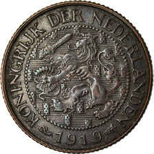 Coin, Netherlands, Wilhelmina I, Cent, 1919, AU(50-53), Bronze, KM:152