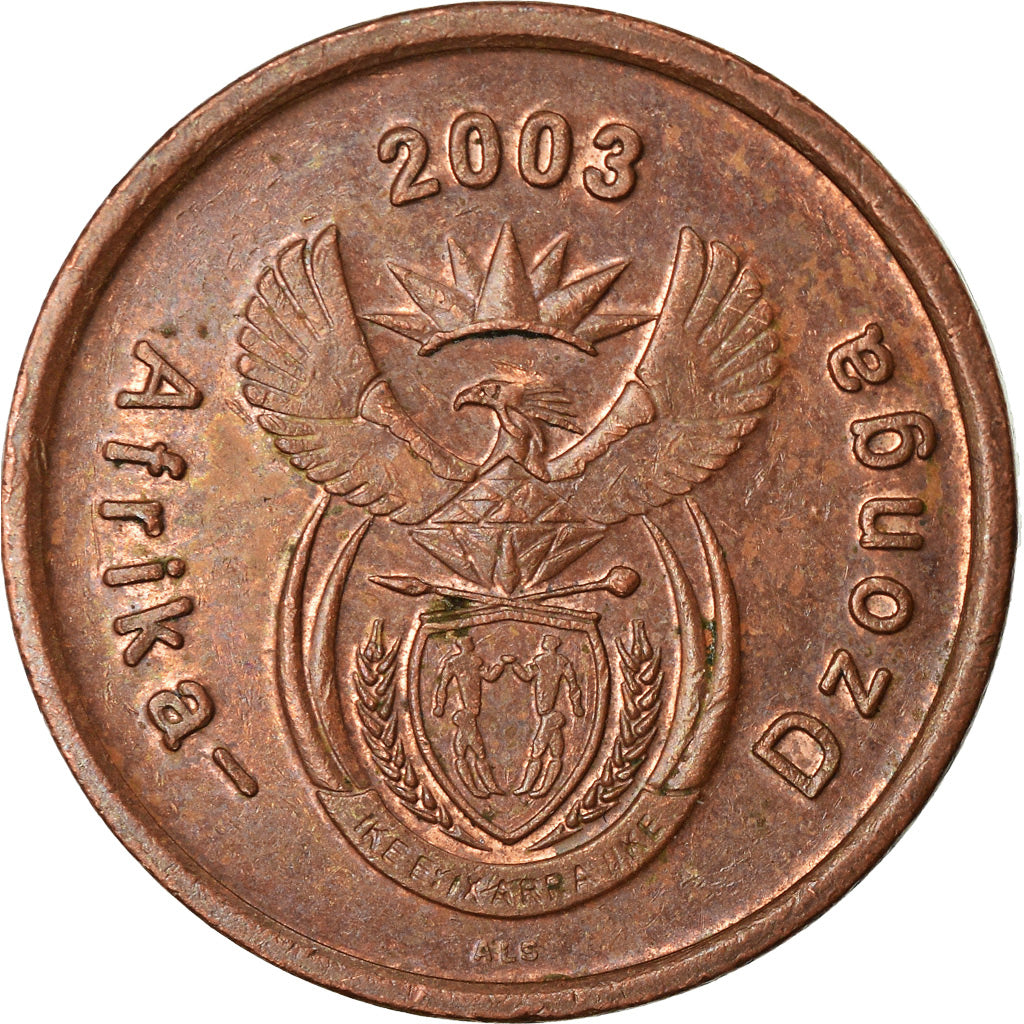 Coin, South Africa, 5 Cents, 2003, AU(50-53), Copper Plated Steel, KM:324