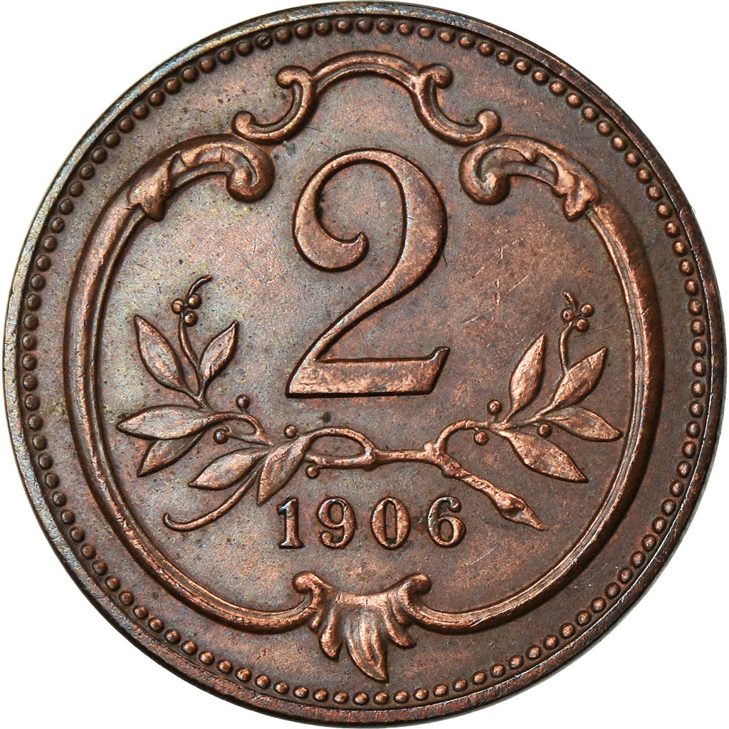 Münze, Österreich, Franz Joseph I, 2 Heller, 1906, VZ, Bronze, KM:2801