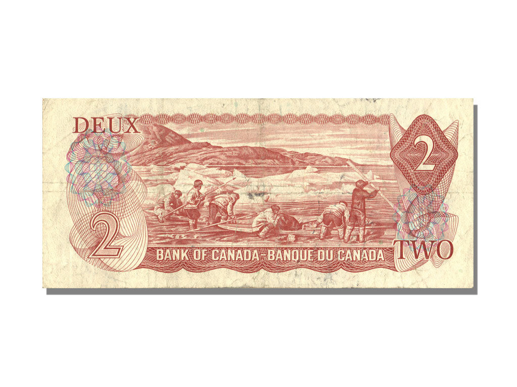 Canada, 2 Dollars, 1974, KM #86b, AU(50-53), AGM