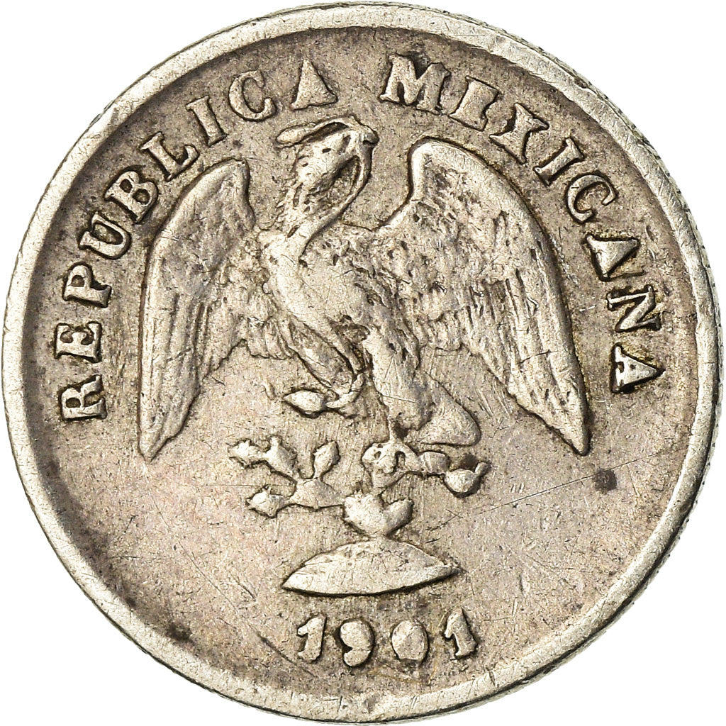 Coin, Mexico, 5 Centavos, 1901, Mexico City, EF(40-45), Silver, KM:400.2