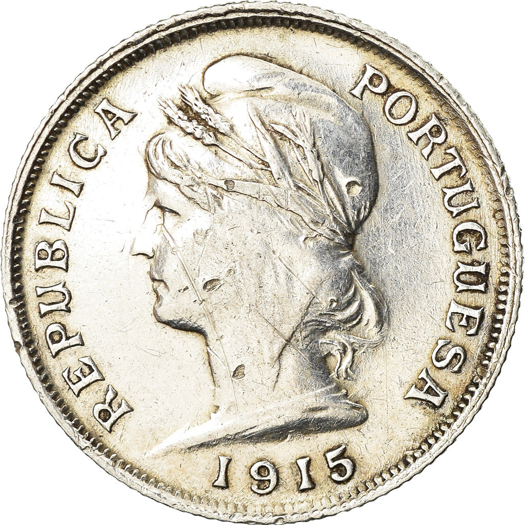 Coin, Portugal, 10 Centavos, 1915, EF(40-45), Silver, KM:563