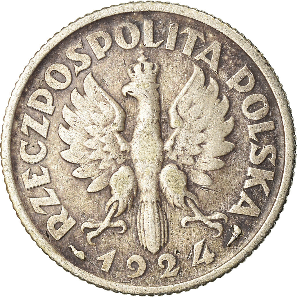 Moneda, Polonia, Zloty, 1924, BC+, Plata, KM:15