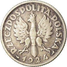 Moneda, Polonia, Zloty, 1924, BC+, Plata, KM:15