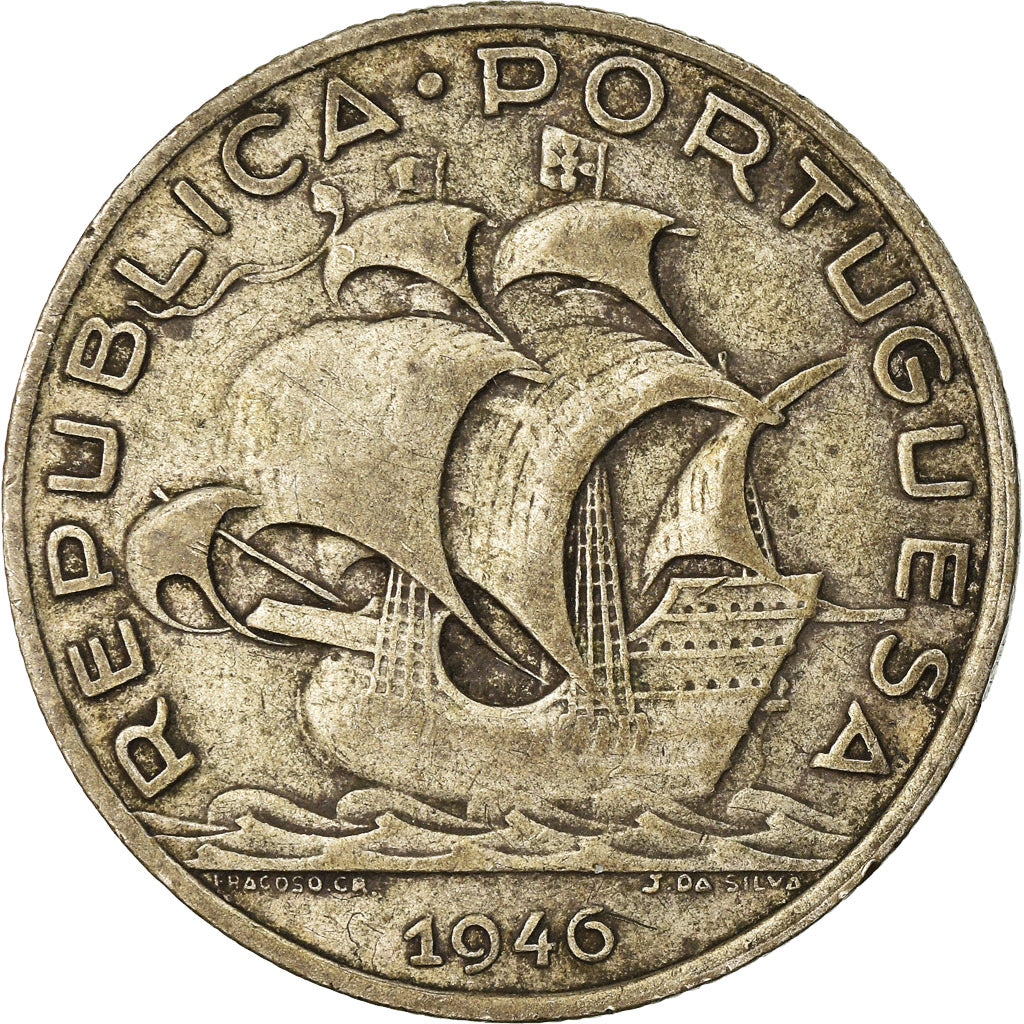 Monnaie, Portugal, 5 Escudos, 1946, TB+, Argent, KM:581
