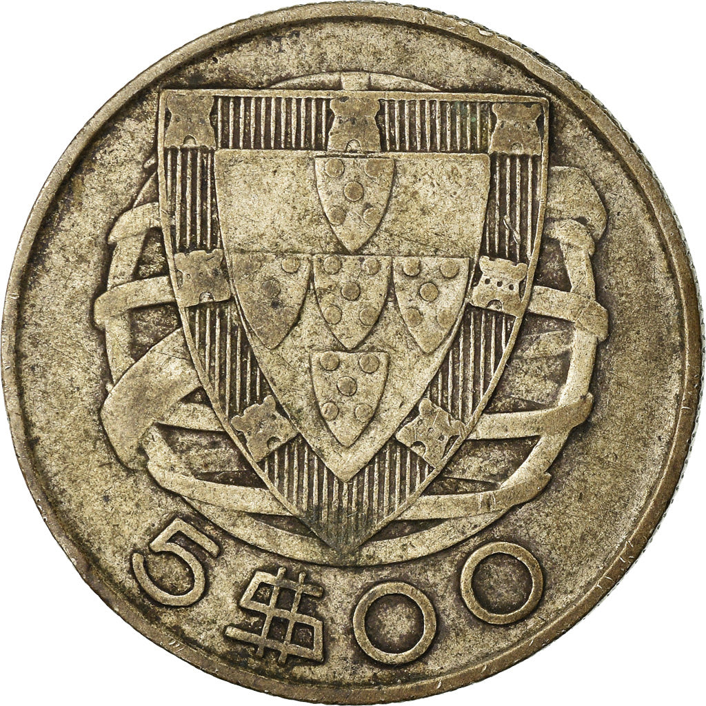 Monnaie, Portugal, 5 Escudos, 1946, TB+, Argent, KM:581