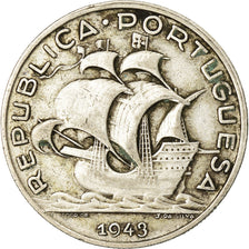 Coin, Portugal, 5 Escudos, 1943, EF(40-45), Silver, KM:581