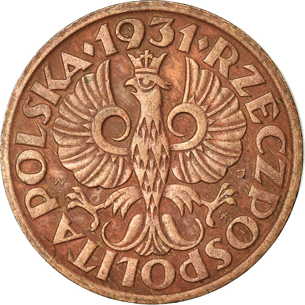 Coin, Poland, Grosz, 1931, Warsaw, EF(40-45), Bronze, KM:8a