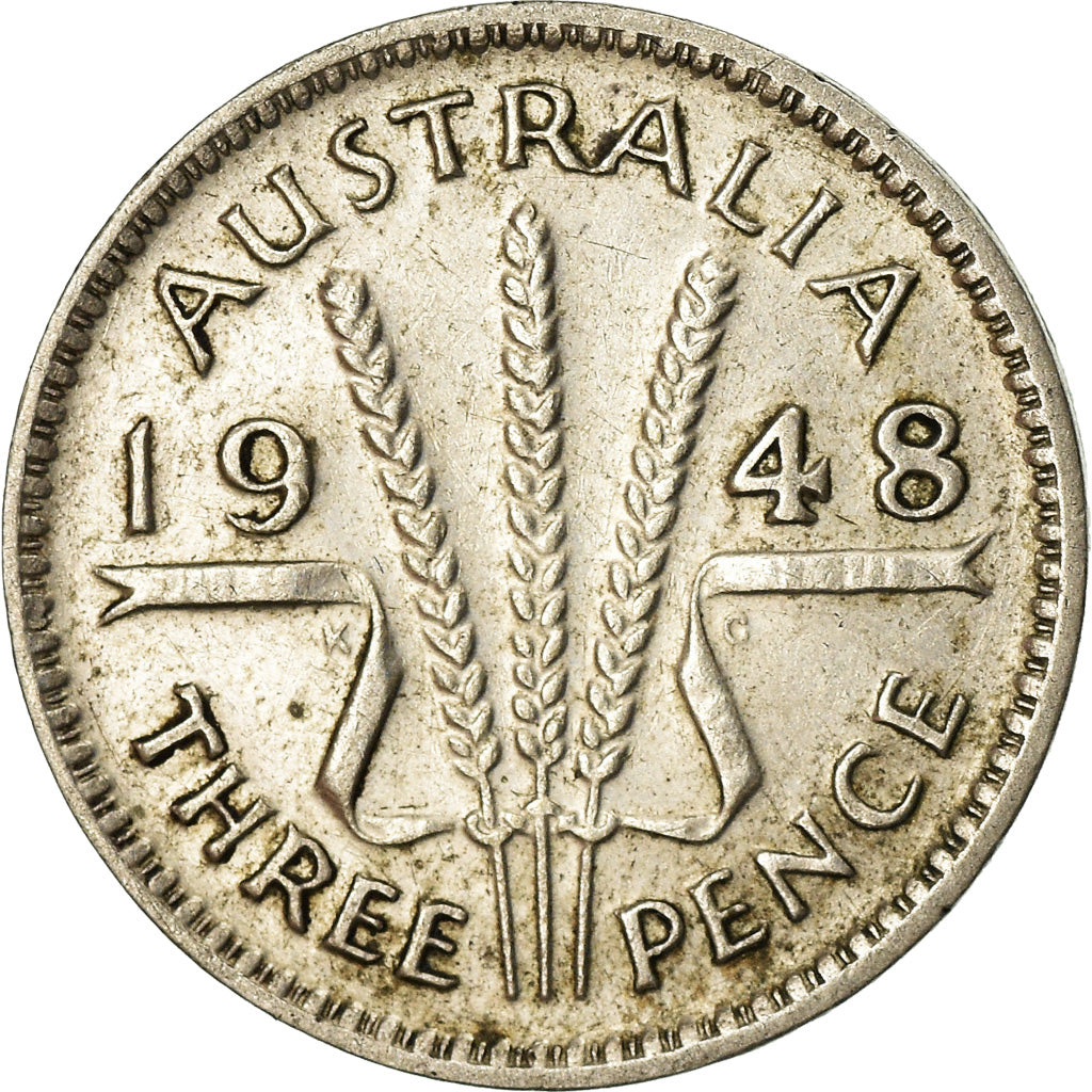 Moneta, Australia, George VI, Threepence, 1948, Melbourne, BB, Argento, KM:37a