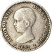Coin, Spain, Alfonso XIII, 50 Centimos, 1892, VF(30-35), Silver, KM:690