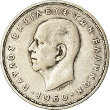 Coin, Greece, Paul I, 20 Drachmai, 1960, VF(30-35), Silver, KM:85