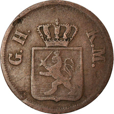 Coin, German States, HESSE-DARMSTADT, Ludwig III, Heller, 1855, VF(20-25)