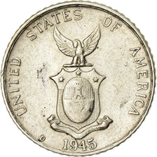 Moneda, Filipinas, 10 Centavos, 1945, MBC, Plata, KM:181