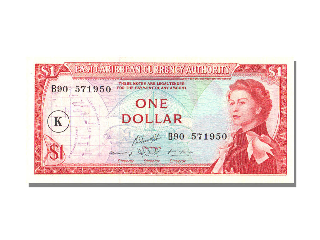 East Caribbean States, 1 Dollar, KM #13k, UNC(65-70), B90
