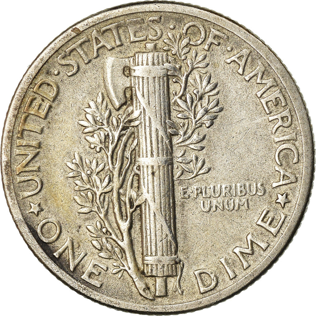 Monnaie, États-Unis, Mercury Dime, Dime, 1943, Philadelphie, TTB, Argent