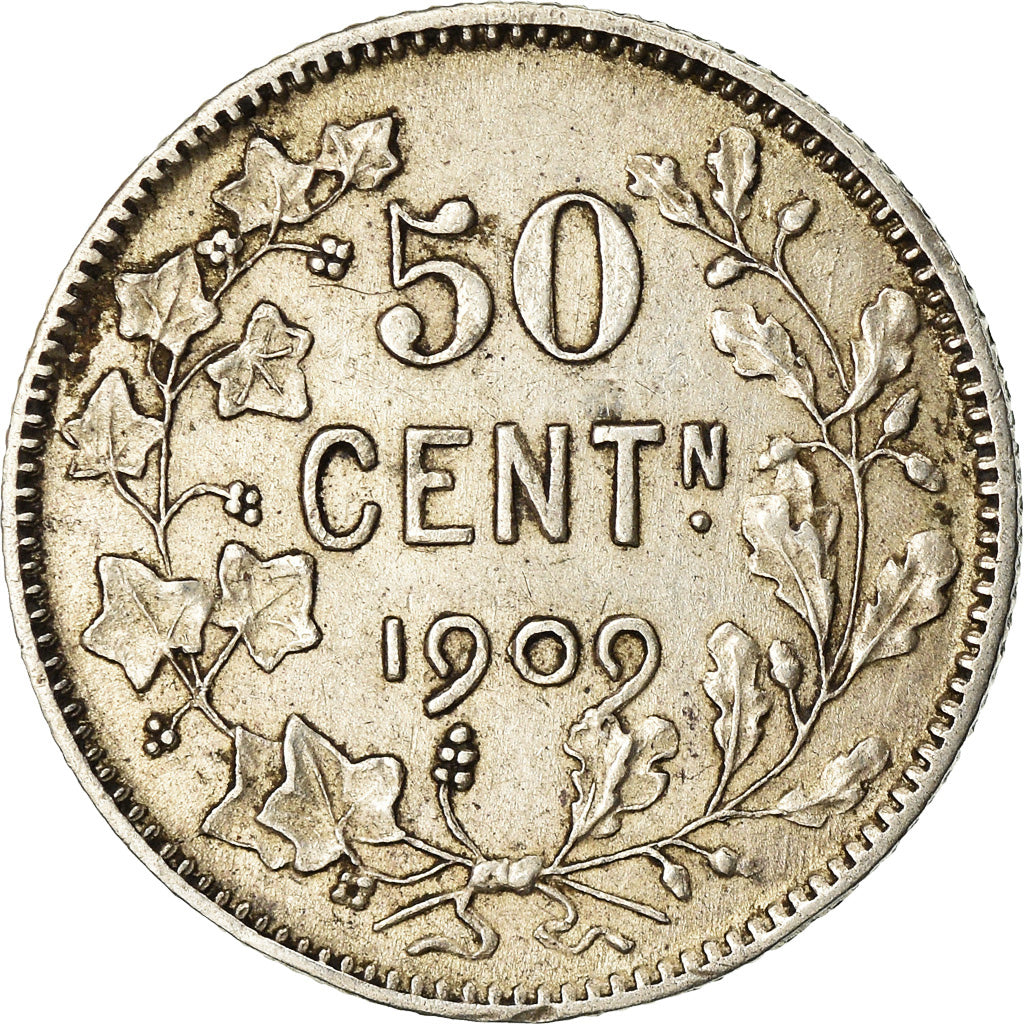 Coin, Belgium, 50 Centimes, 1909, EF(40-45), Silver, KM:61.1