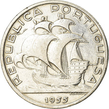 Coin, Portugal, 10 Escudos, 1955, EF(40-45), Silver, KM:586