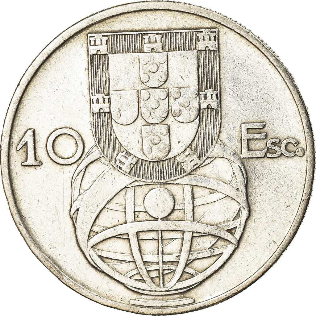 Coin, Portugal, 10 Escudos, 1955, EF(40-45), Silver, KM:586