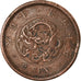 Coin, Japan, Mutsuhito, 2 Sen, 1877, EF(40-45), Bronze, KM:18.2