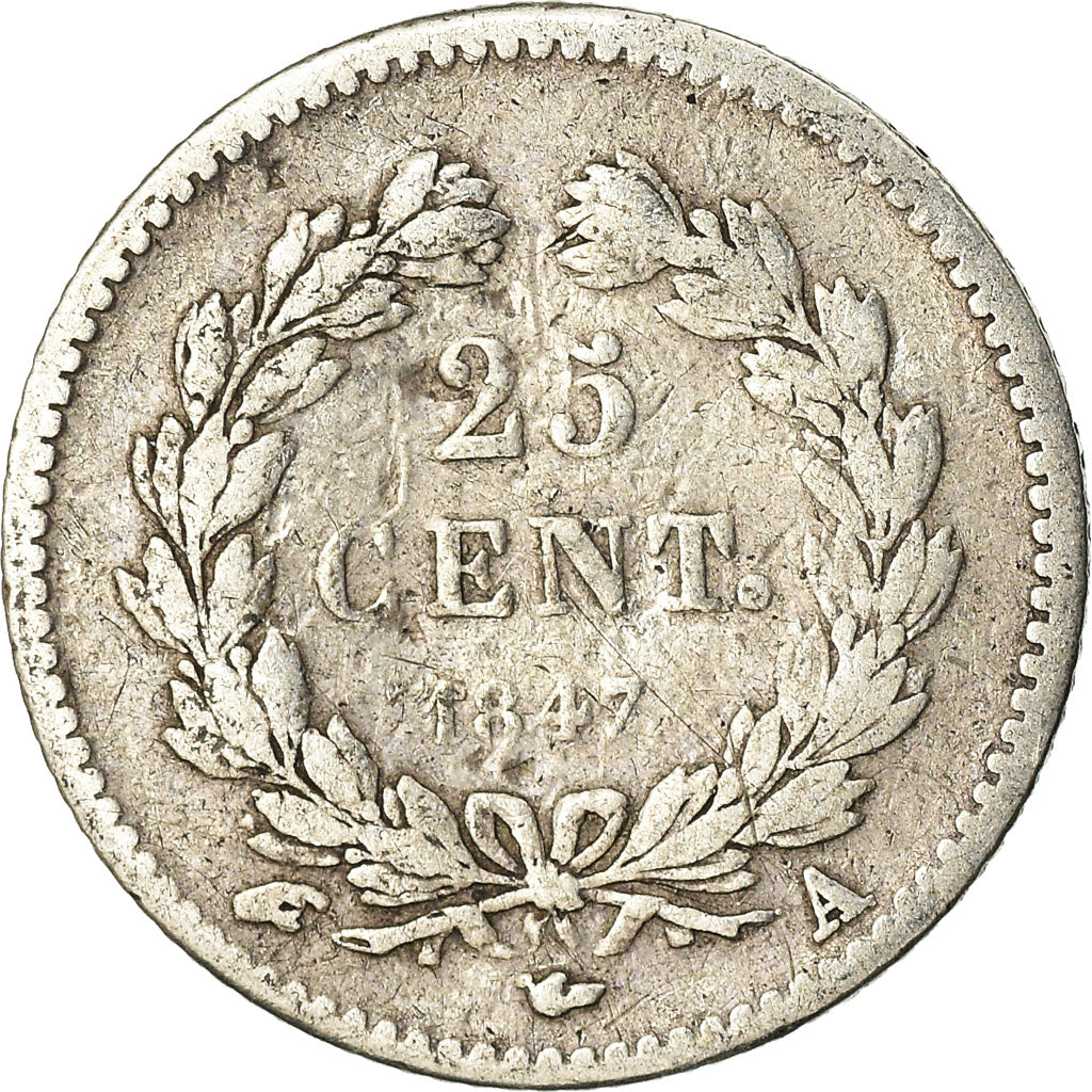 Coin, France, Louis-Philippe, 25 Centimes, 1847, Paris, F(12-15), Silver