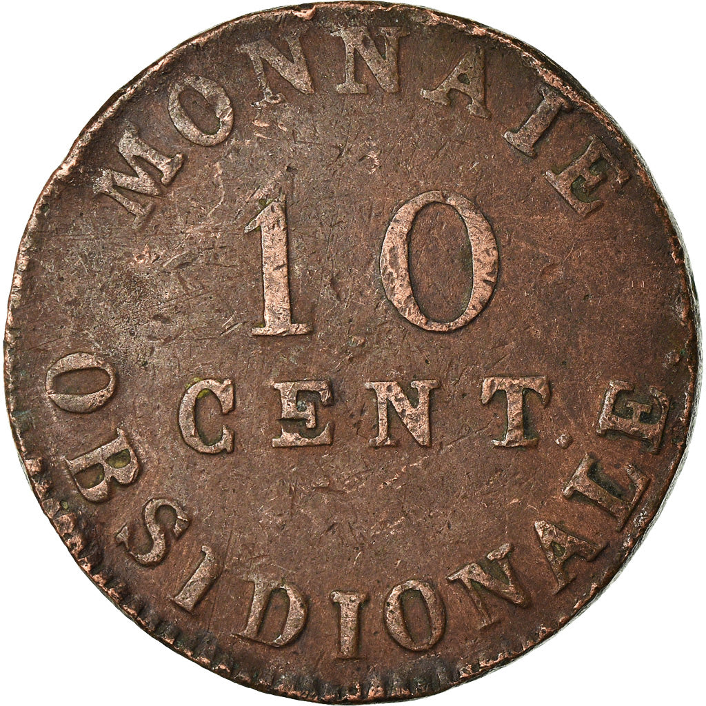 Coin, France, 10 Centimes, 1814, Anvers, VF(20-25), Bronze, Gadoury:191c