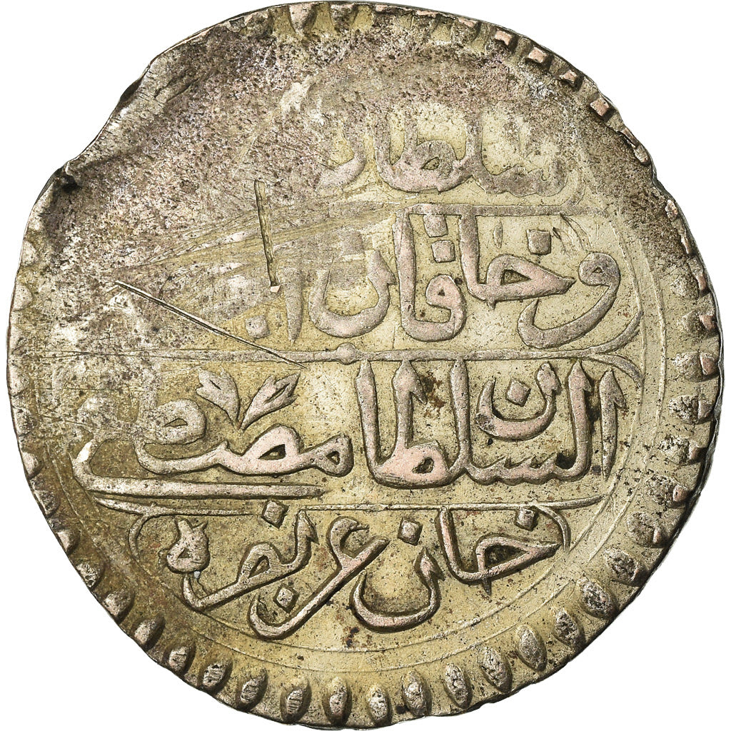 Moneta, Tunisia, TUNIS, Mustafa III, Piastre, 1768 (AH1182), MB+, Biglione