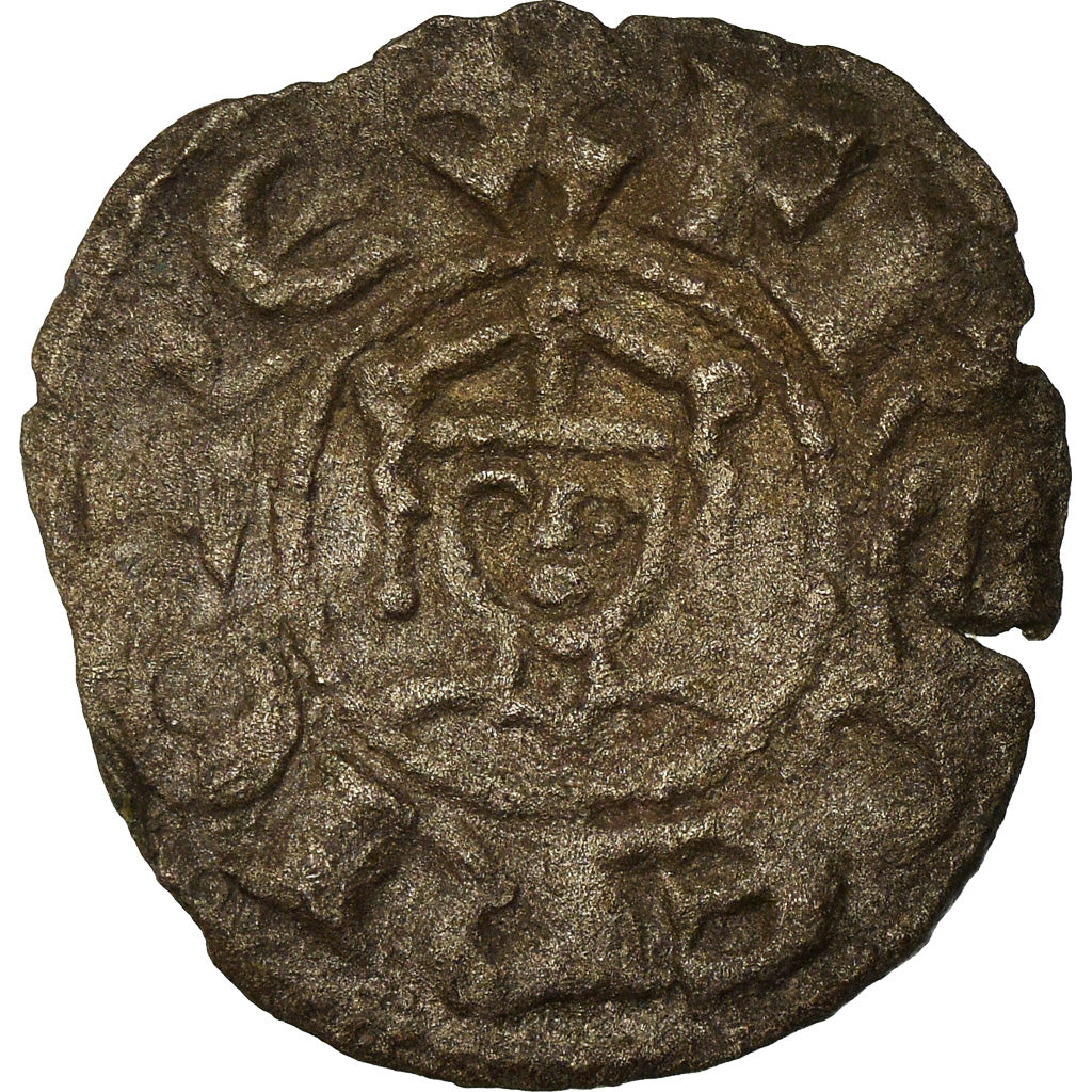 Monnaie, Italie, SICILY, Enrico VI, Denaro, 1194-1197, Messina, TB+, Billon